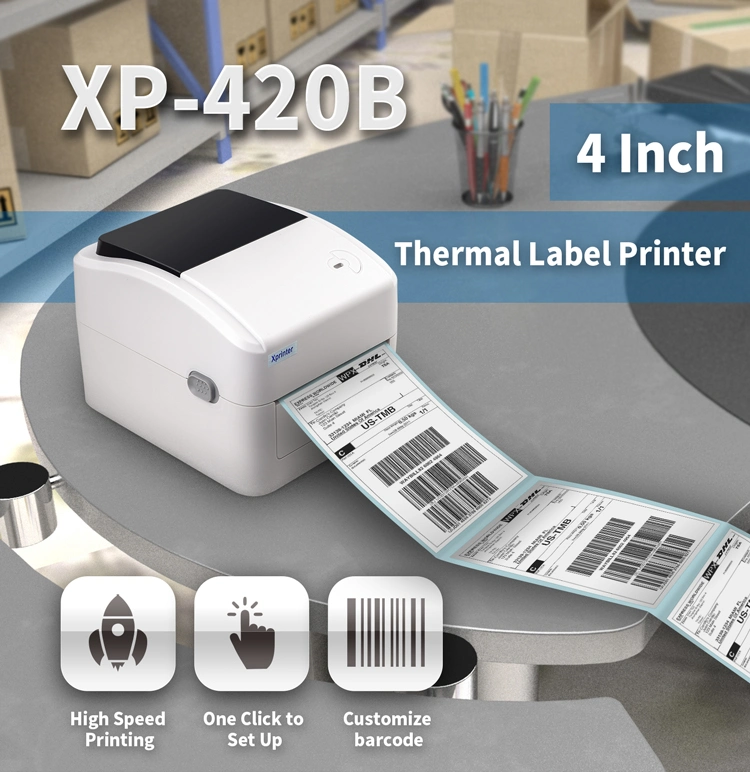 Xprinter Shipping Label Printer XP-420B Barcode 4X6 Sticker Thermal Printer With Bluetooth