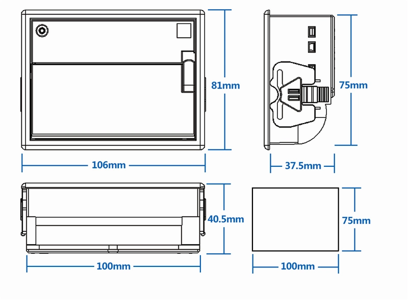 80mm Mini Thermal Panel Receipt Printer with RS232/USB Interface WH-E19