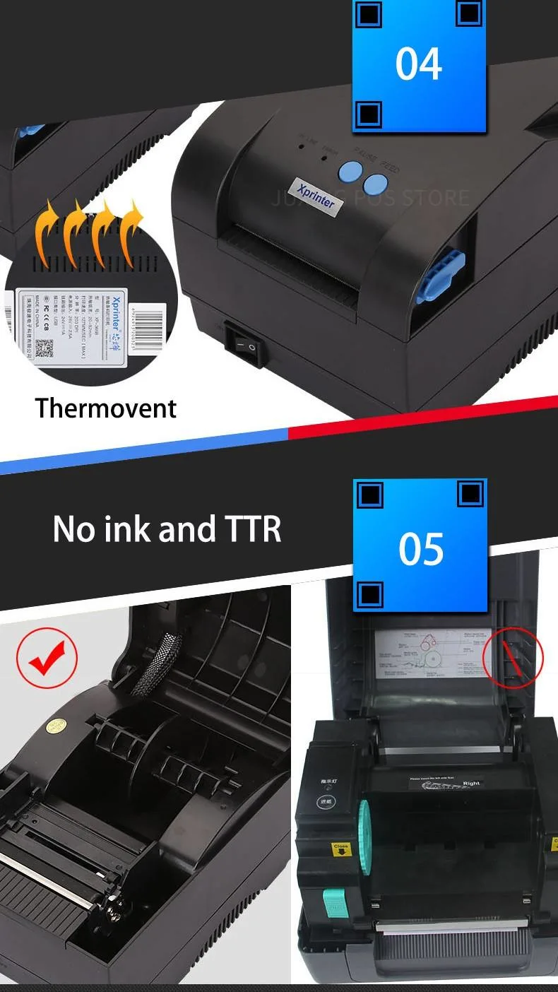 80mm 3 Inch Bluetooth Thermal Receipt and Label Printer