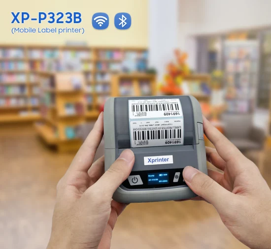 Xprinter XP-P323B USB+Bluetooth Versão Stardard Mini Impressora de Etiquetas 80mm Impressora Portátil